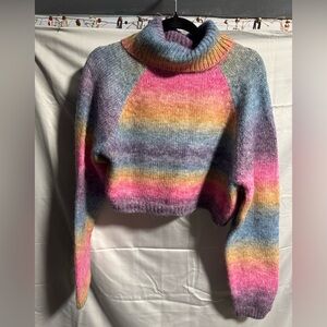 Oli & Hali Multicolor Cropped Turtleneck Sweater